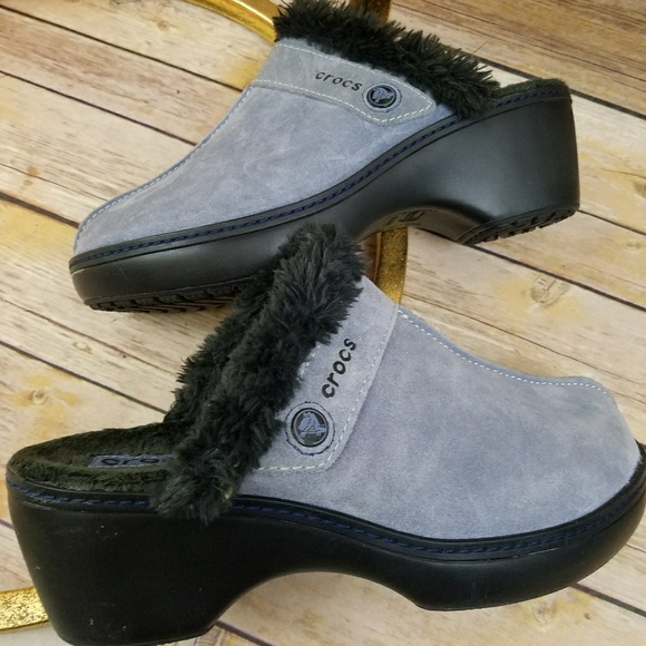 crocs cobbler suede clogs